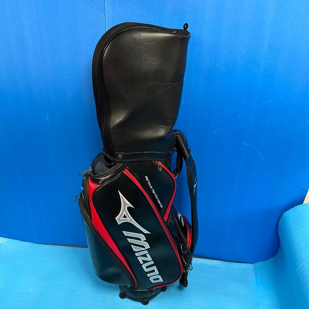 Mizuno ゴルフバッグ 黒/赤3点式ベルト