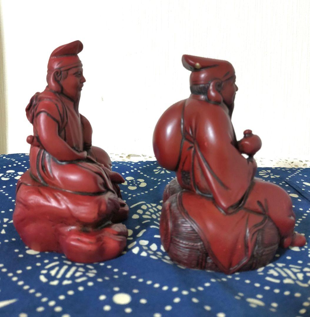 セール中!七福神縁起物　金運上昇、好運呼び込む大黒天様・恵比寿様の座像２点セット