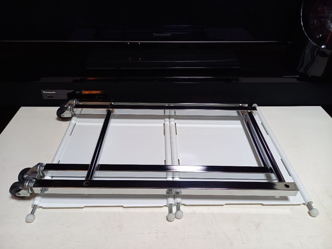 医療用　メディカル　ホワイト　メタル　ラック　２段　業務　作業用