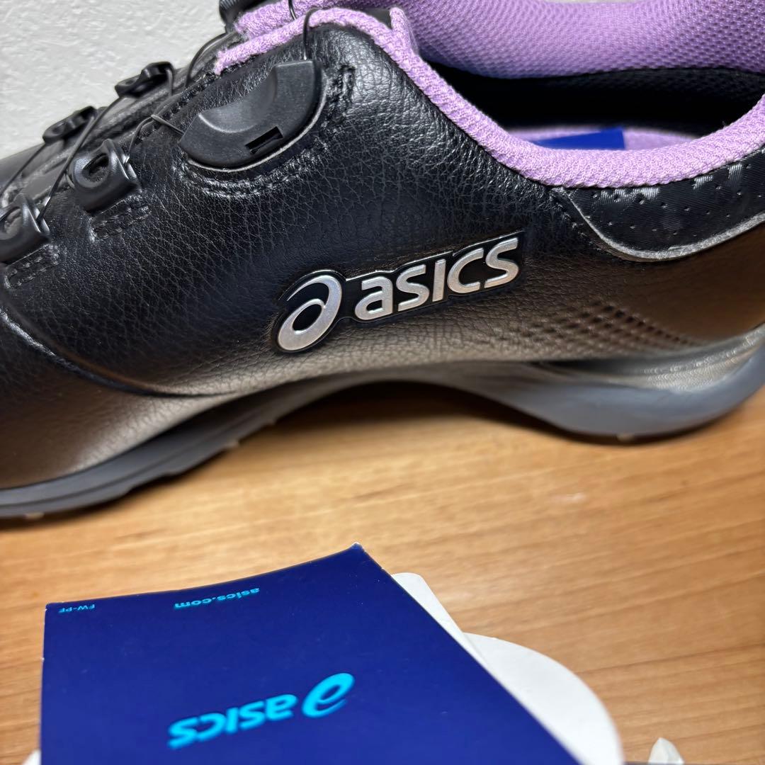 【新品】asics ゴルフシューズ　ボア　ブラック　25.5