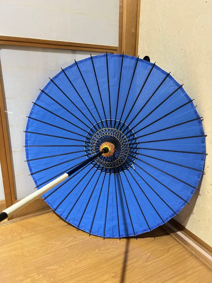 最終値下げします。とても珍しい布傘　2本継ぎ　和傘 継柄 踊り傘　希少