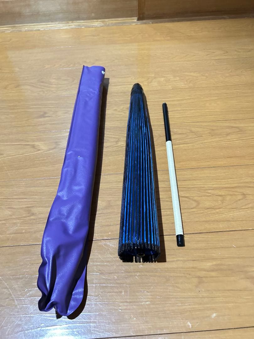 最終値下げします。とても珍しい布傘　2本継ぎ　和傘 継柄 踊り傘　希少