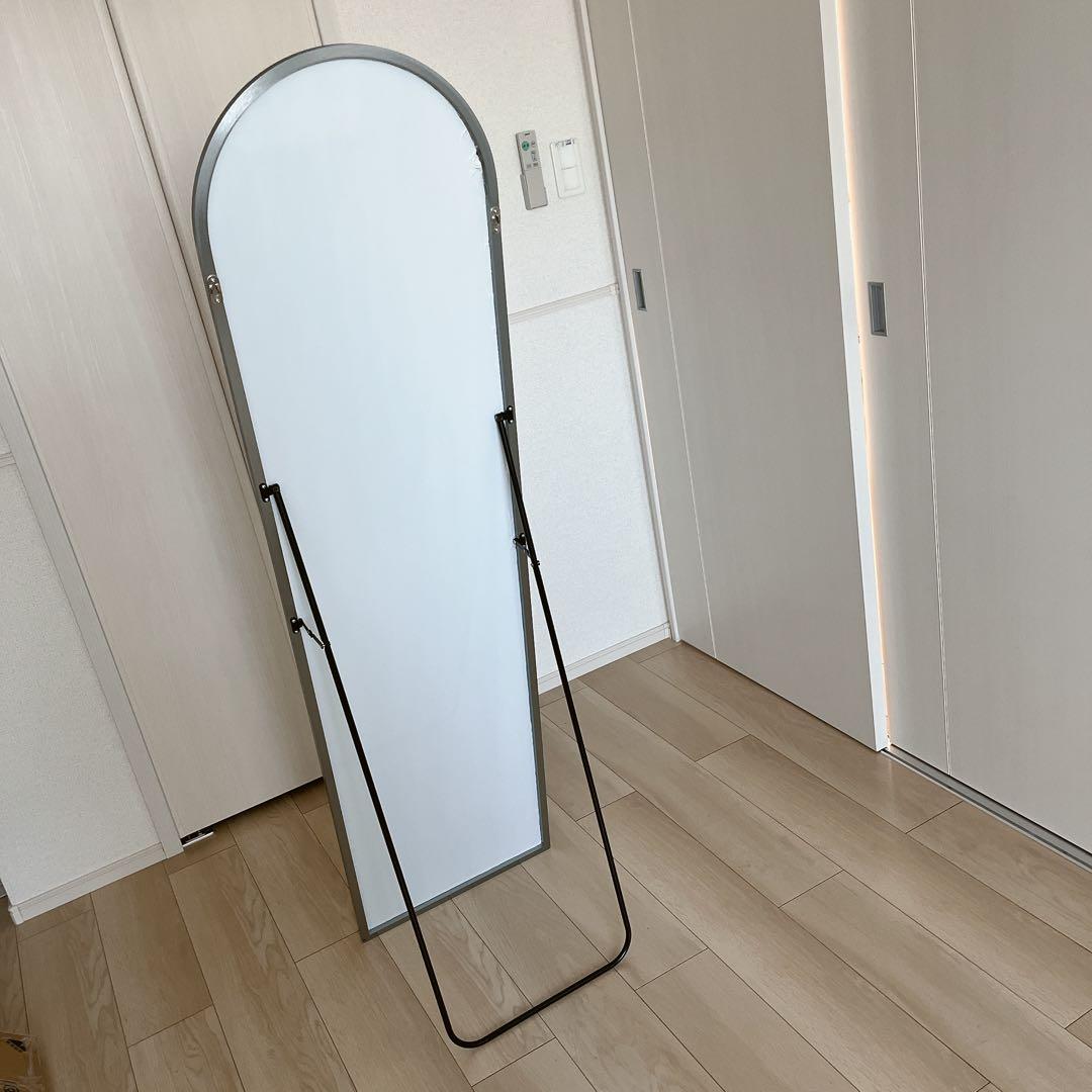 スタンドミラー シルバー　アーチ　150cm