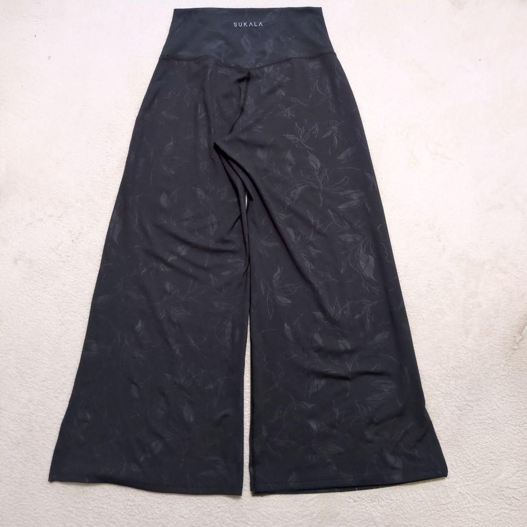 SUKALA エンボスリーフワイドパンツ Lサイズ ブラック スカーラ LAVA