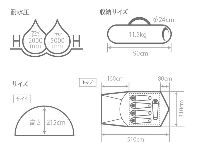 （即購入可）DOD THE 1　ワンタッチテント　L　T5-674-KH 欠品有