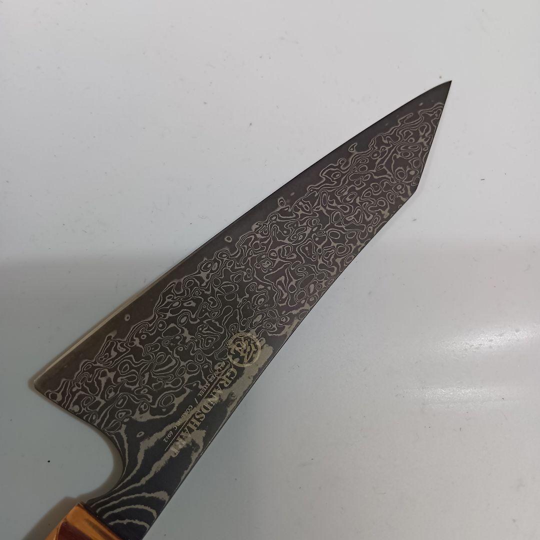 V金10号 ダマスカス67層 黒染め 切付型 ペティナイフ 14cm 包丁