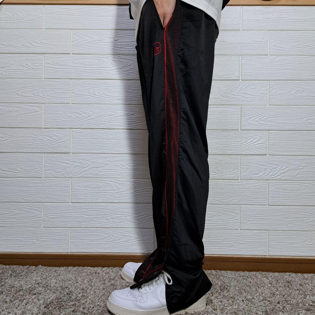 AND1　アンドワン　刺繍ロゴ　裾スナップボタン　トラックパンツ　ジャージ