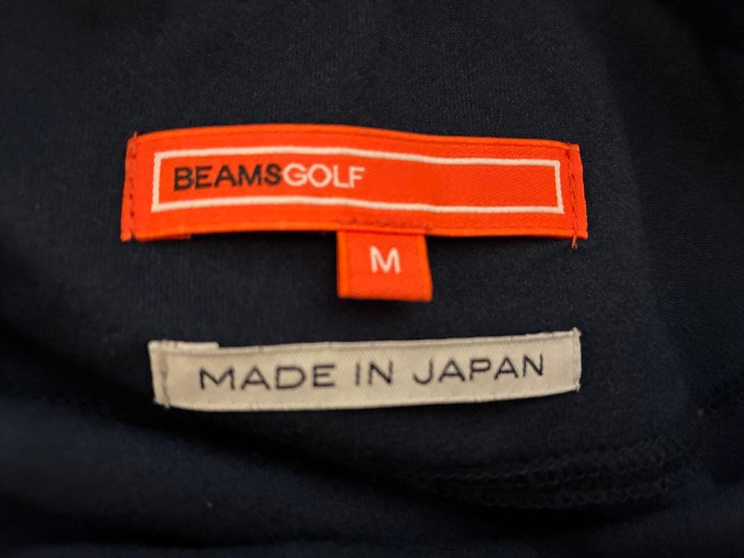 BeamsGolf ビームスゴルフ 半袖ハイネックシャツ ネイビー/オレンジ