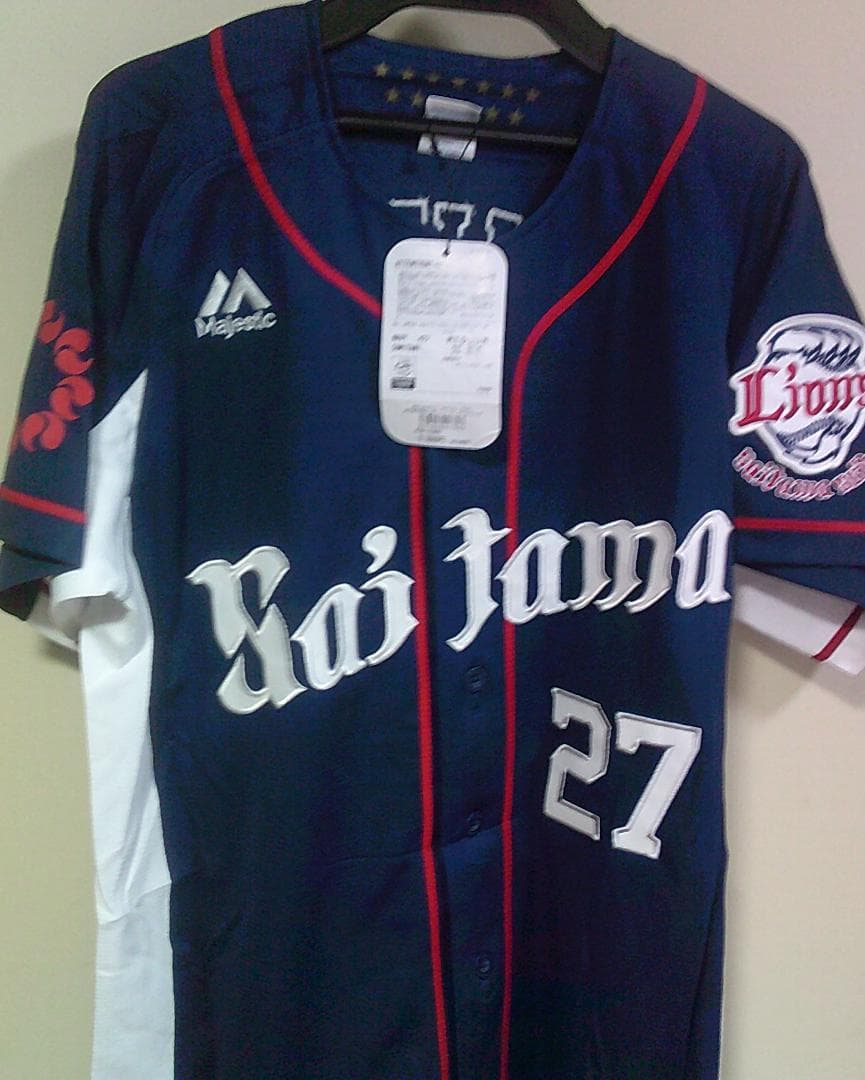 紺M■新品2017埼玉西武ライオンズLions炭谷２７番ユニフォーム刺繍プロ野球