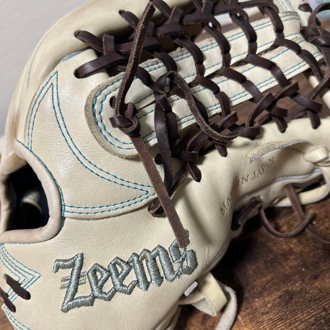 Zeems 軟式グローブ クリーム色 日本製　外野用　小中学生にピッタリ