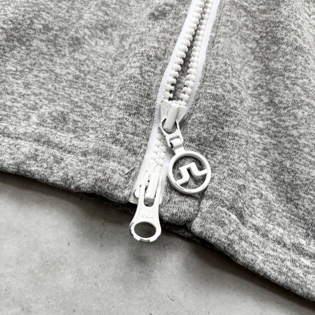 J.LINDEBERG 裏起毛ダブルジップジャケット バックブリッジ グレー M