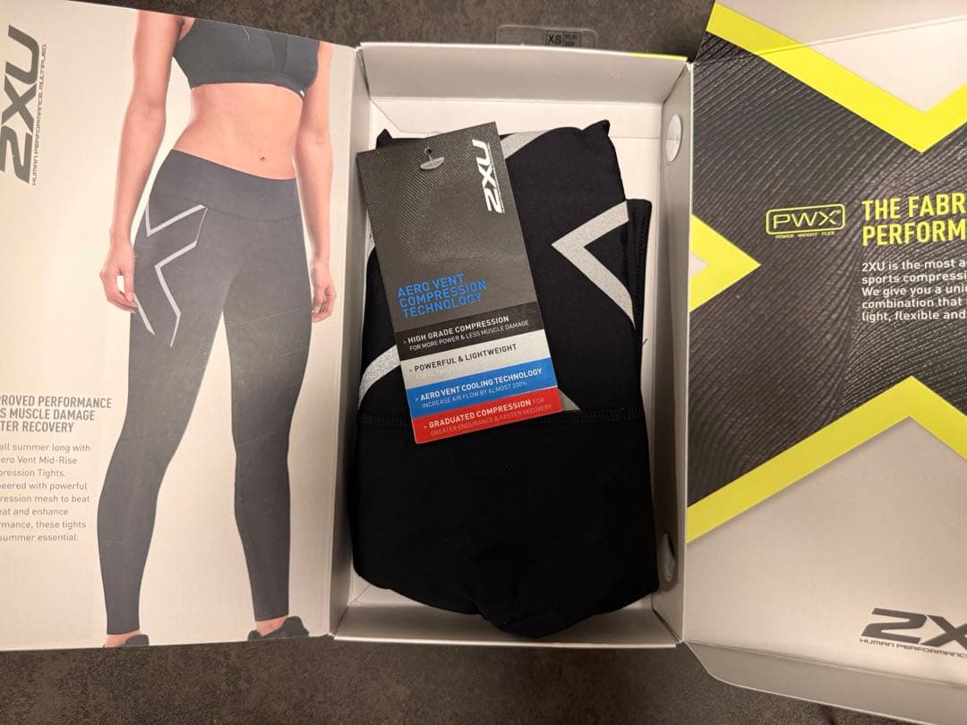 2XU エアロベント ミッドライズコンプレッションタイツ XS ブラック