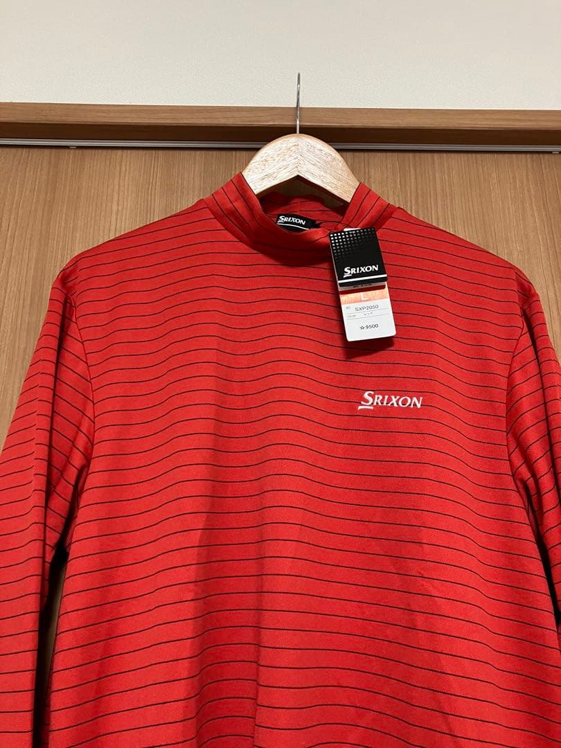 新品 未使用 SRIXON ボーダー 長袖 シャツ ハイネック スリクソン タグ