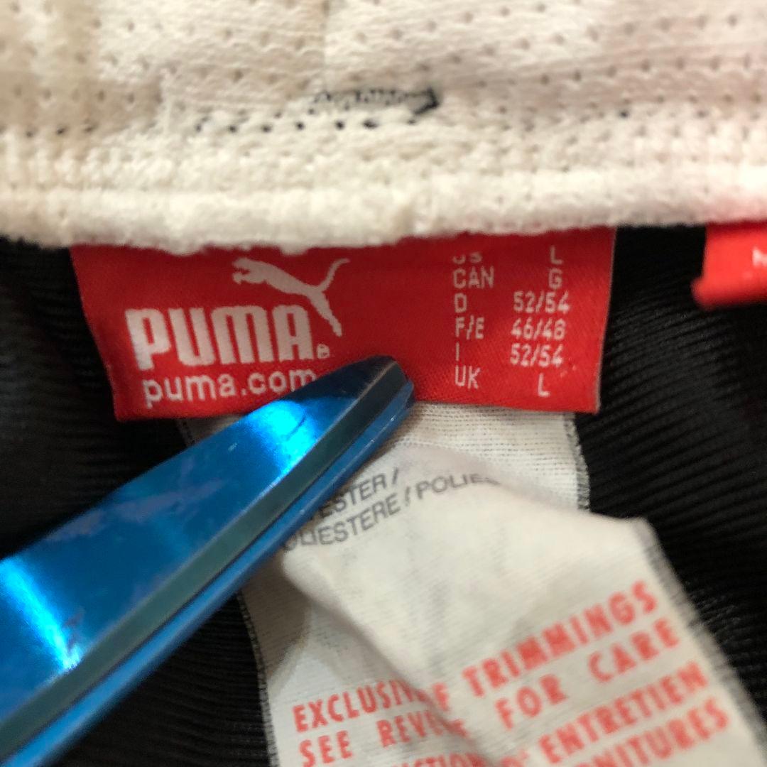 PUMA 黒サイドラインジャージパンツ L