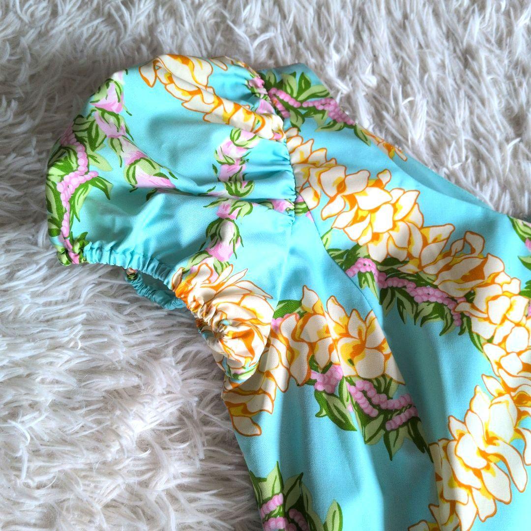 【美品 】フラダンス衣装MENEHUNE PLANTETION メネフネ　水色