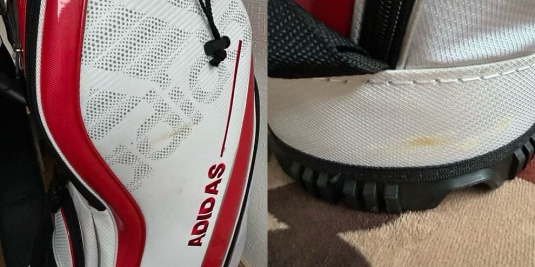 ※商品説明見てください※ADIDAS キャディバッグ ホワイト/レッド