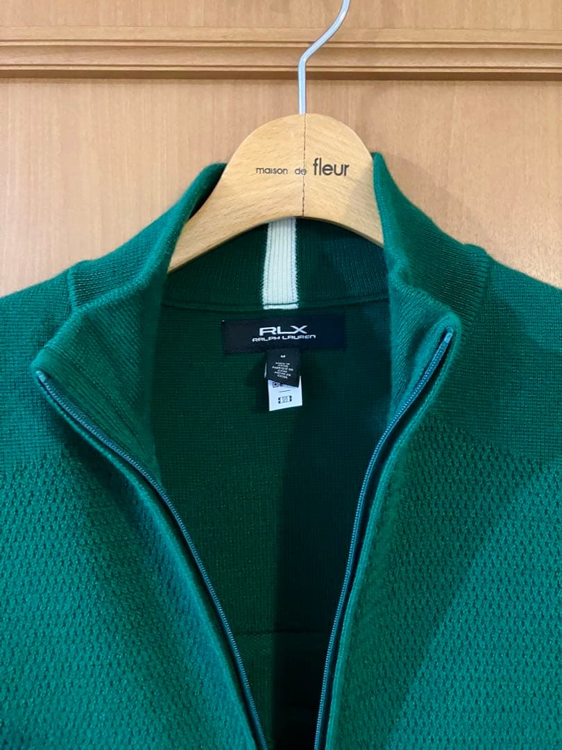 新品 RLX ゴルフ フルジップ セーター ベスト M ラルフローレン グリーン