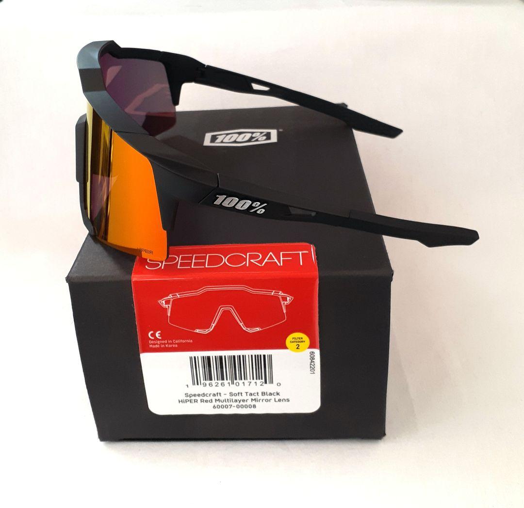 100% SPEEDCRAFT ブラック レッド ワンハンドレッド サングラス
