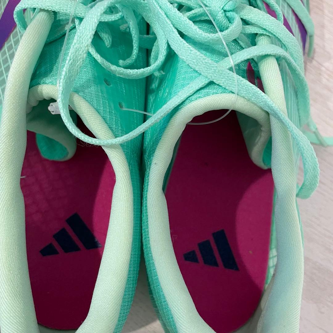 新品 adidas ディスタンススター 25cm 緑 陸上スパイク 中長距離