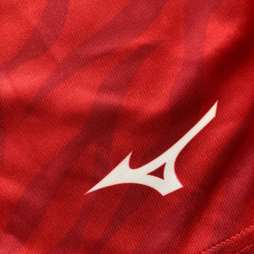（21）Mizuno レッド パターンパンツ バレーボールオーダーゲームパンツ