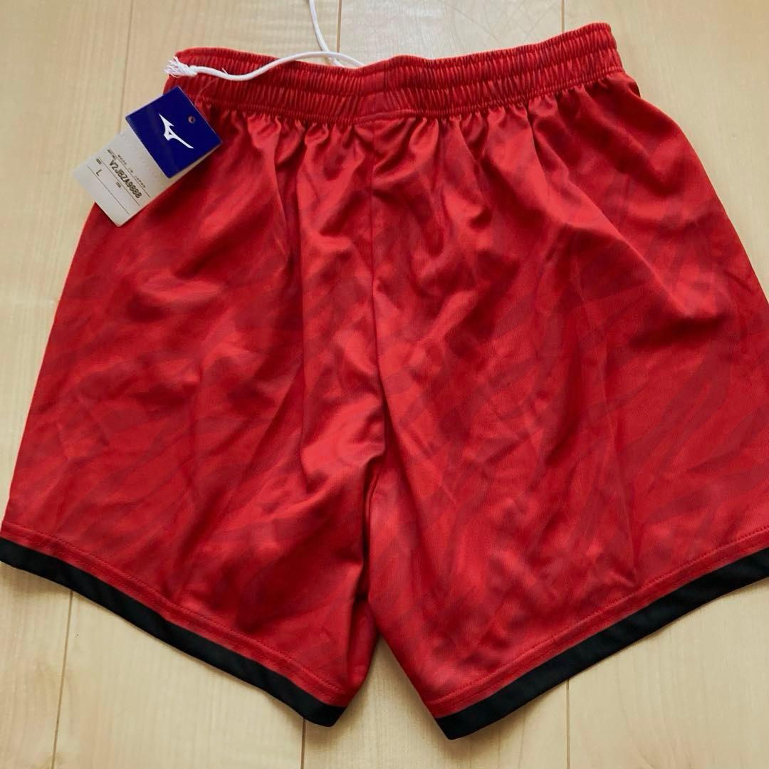 （21）Mizuno レッド パターンパンツ バレーボールオーダーゲームパンツ