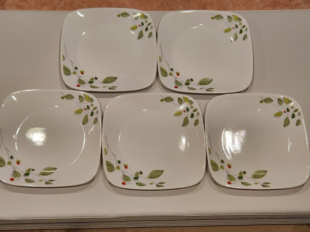 コレール CORELLE スクエア 皿 セット 中2枚 小5枚 グリーンブリーズ