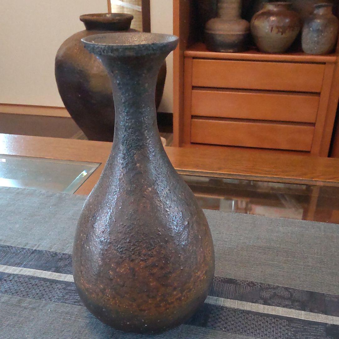 黒備前つる首　4　備前焼