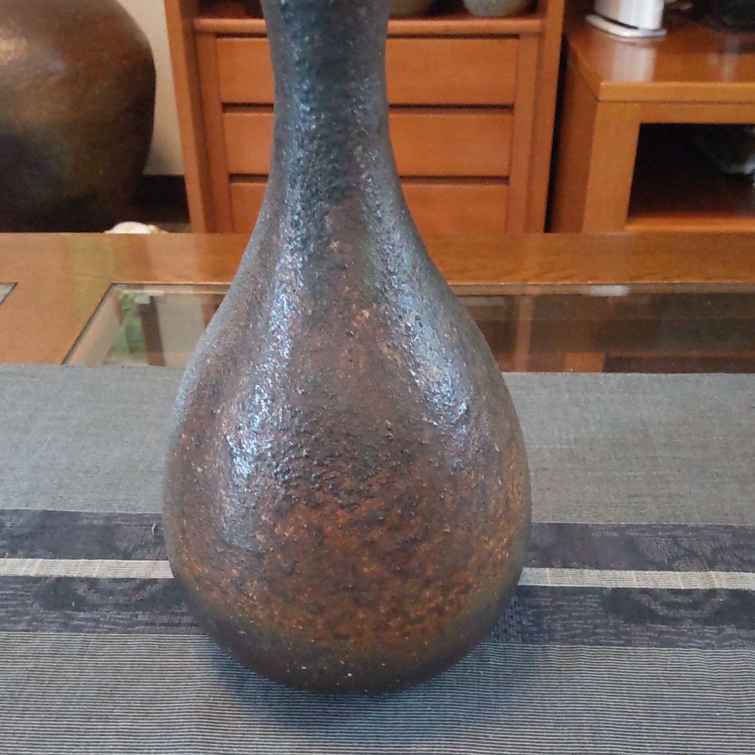 黒備前つる首　4　備前焼