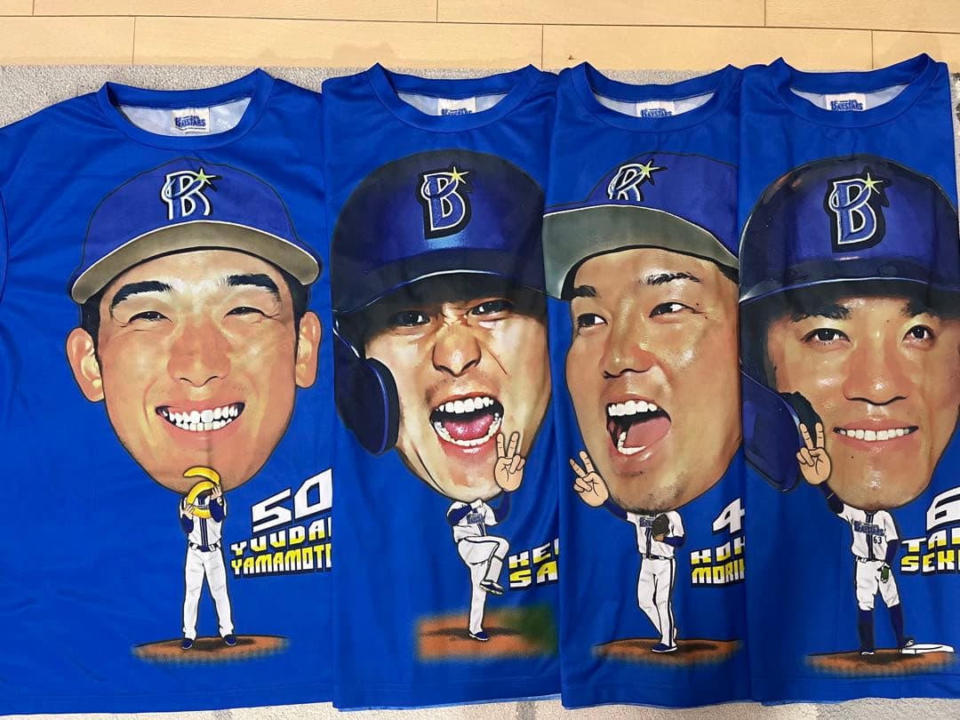 横浜ベイスターズ 選手顔プリントTシャツ 4枚セット