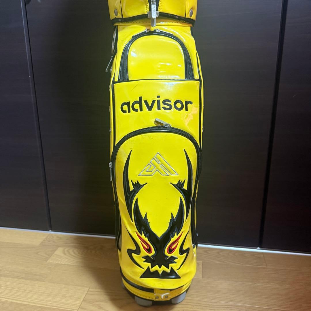 advisor ゴルフバッグ キャディバッグ イエロー ドラゴンデザイン