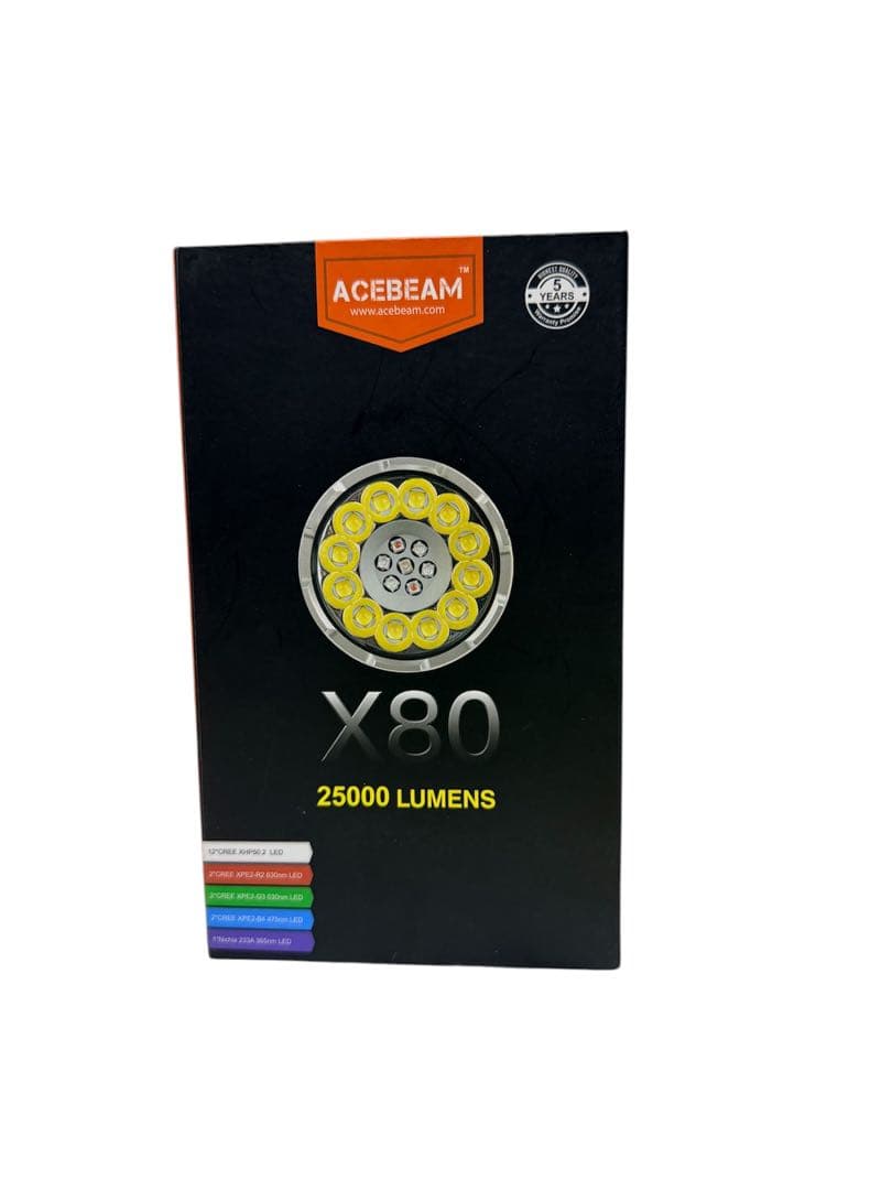 【美品】 ACEBEAM X80 LEDライト 25000ルーメン 6000K