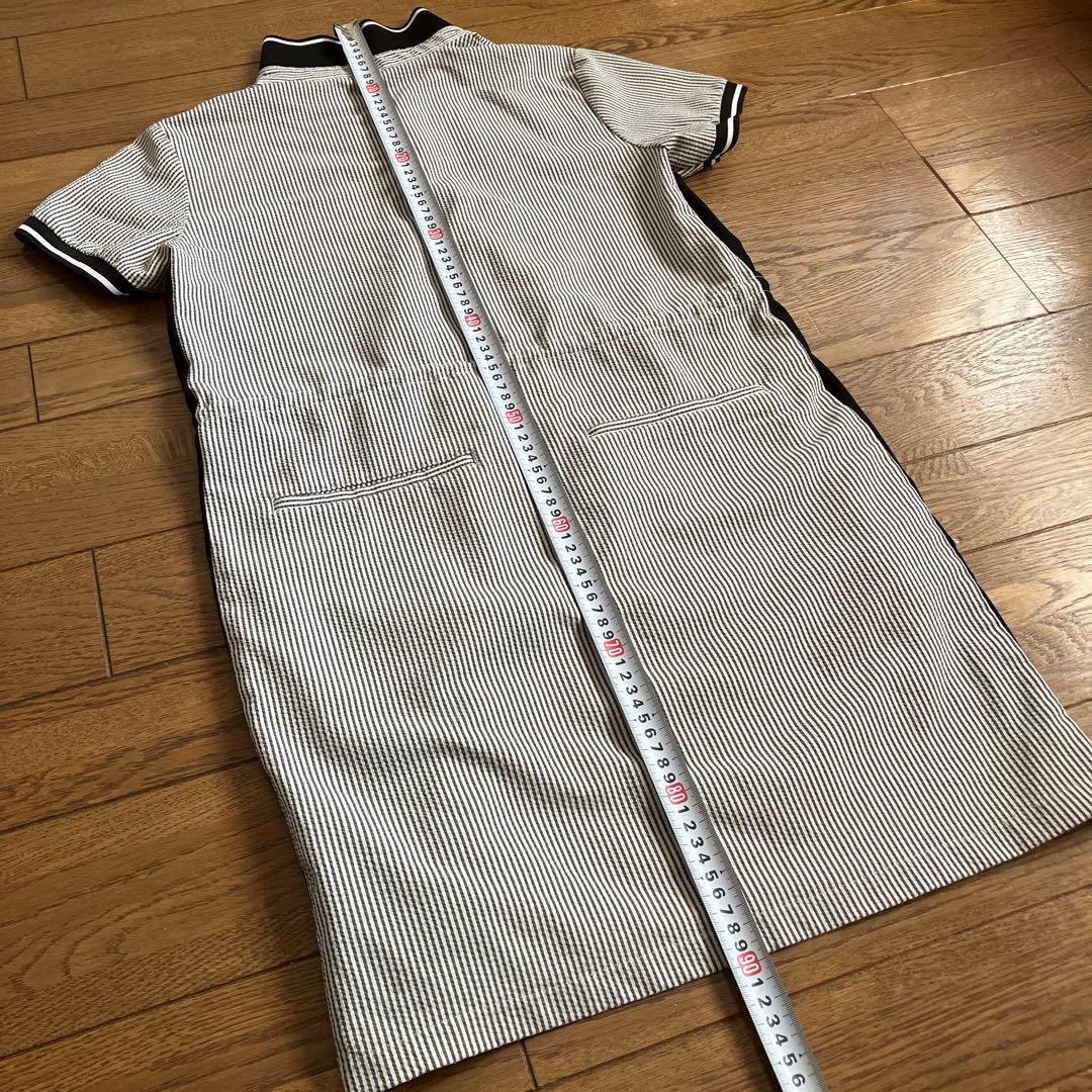 JUN & ROPE' シアサッカードロストポロワンピース　M