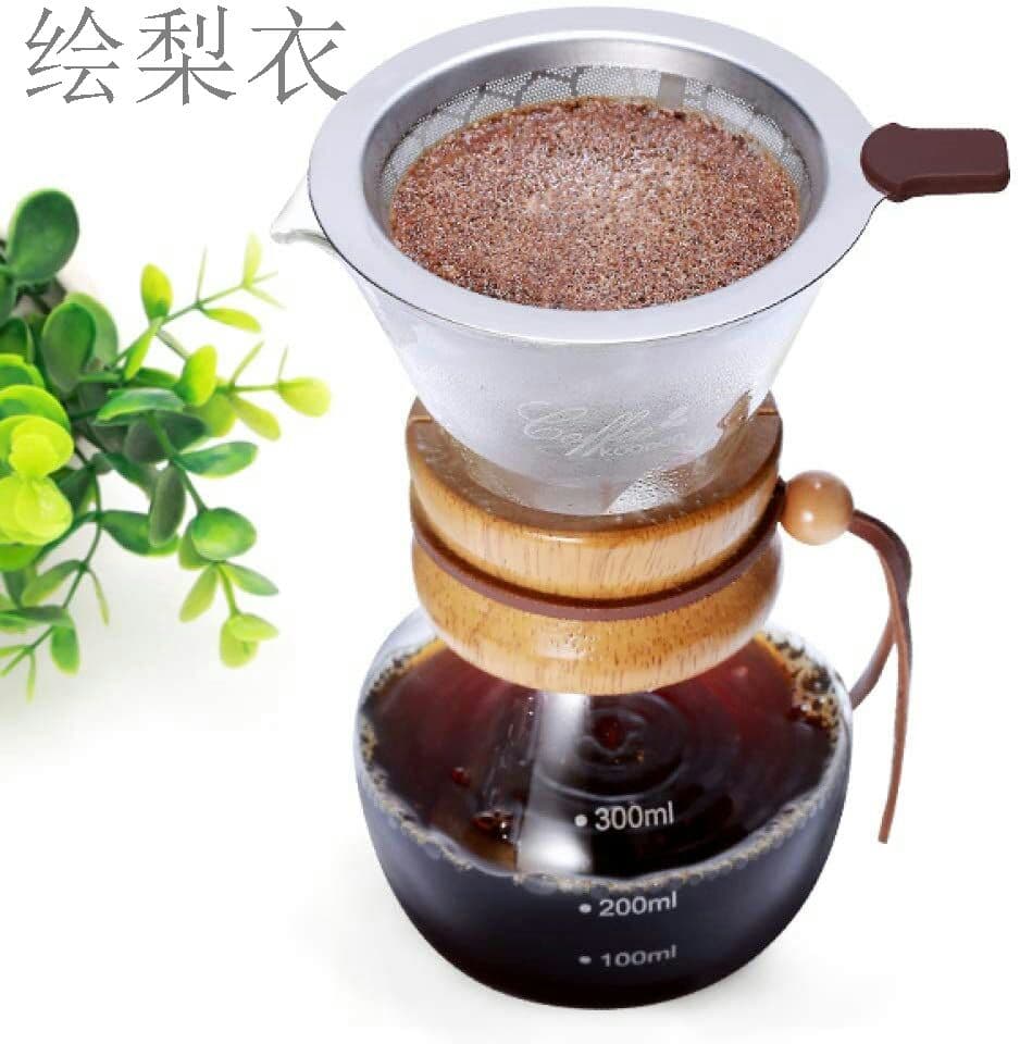 コーヒードリッパー ステンレスフィルター 蜂窩状 実用性 耐熱性 300ml