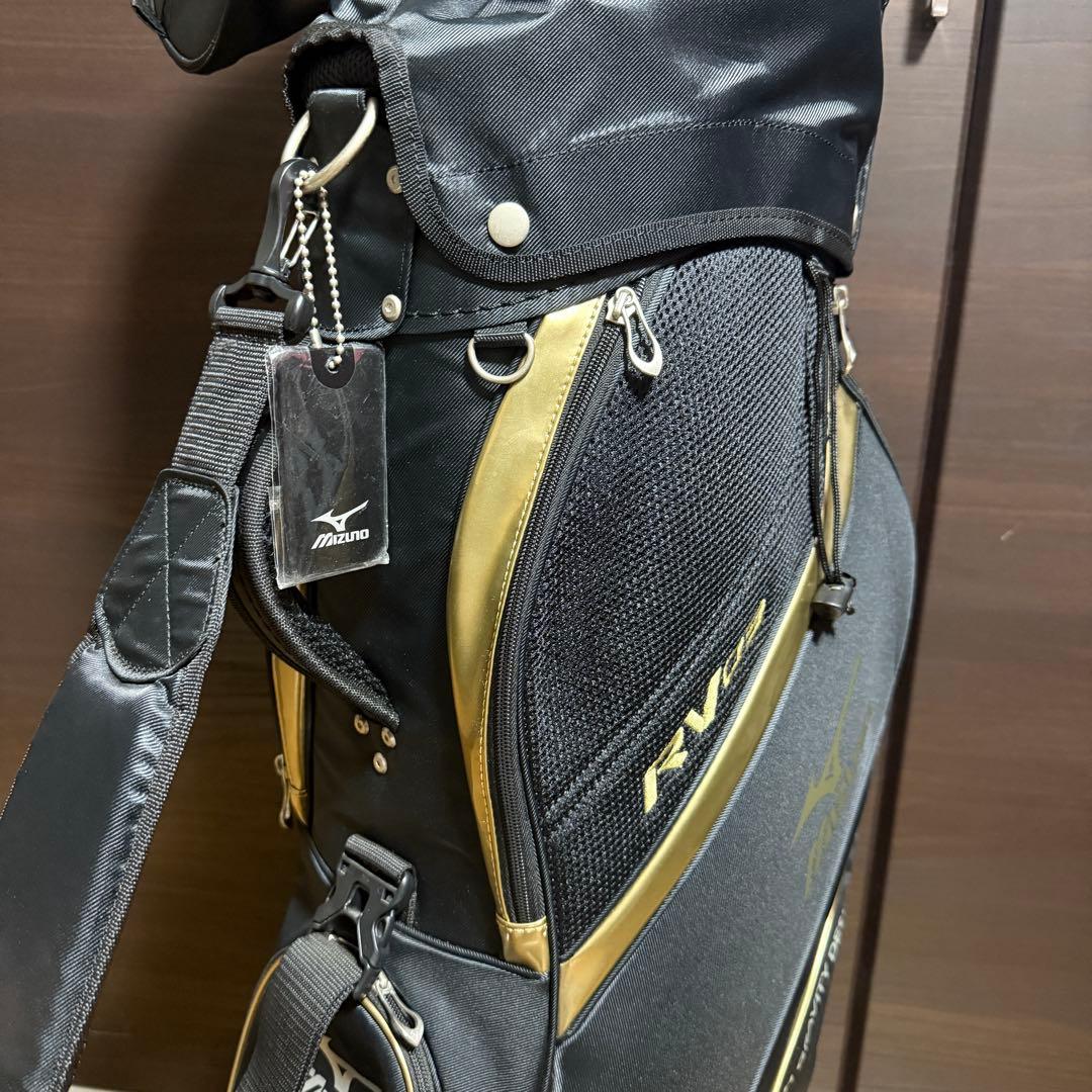 Mizuno RV02 ゴルフバッグ キャディバッグ ブラック/ゴールド