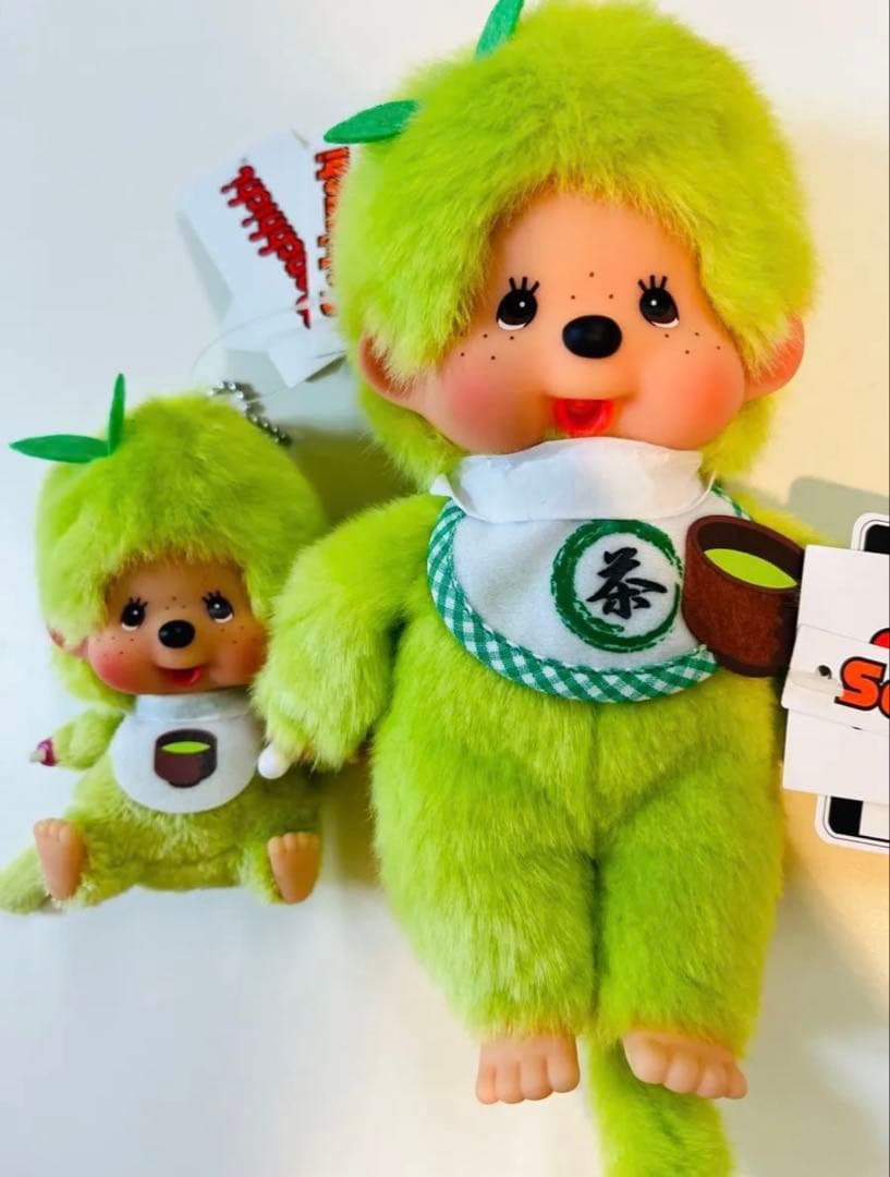 新品　抹茶モンチッチ ぬいぐるみS顔でかモンチッチキーチェーン