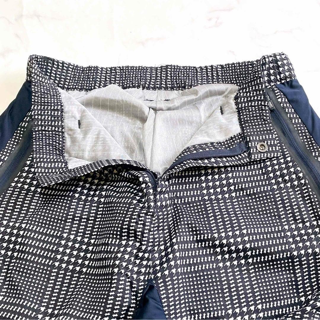 美品 パーリーゲイツ 千鳥格子レインロングパンツ PGロゴ00 XS-S