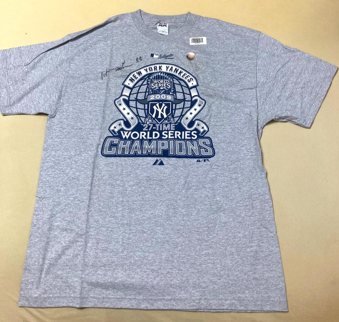 #55ゴジラ松井直筆サイン・2009MLBワールドシリーズ、記念Tシャツ＆CAP