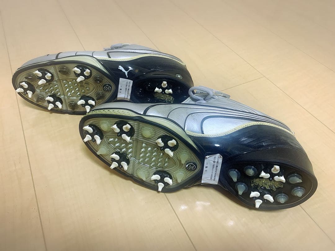 プーマ PUMA ゴルフシューズ　golf shoes silver Y2K