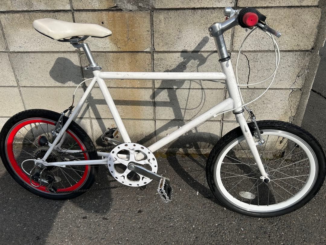 ミニベロ小径自転車 ホワイト/レッド