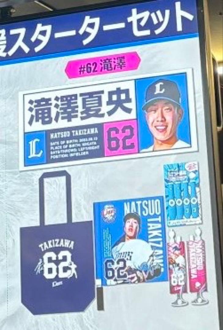 西武ライオンズ　滝澤夏央　2026応援スターターセット（5点セット）