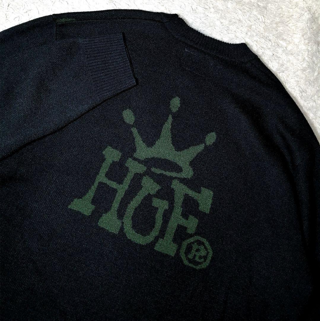 ★HUF★クラウン ニット★ニット ゼブラ M 総柄切替 ゴルフ カモフラ 美品