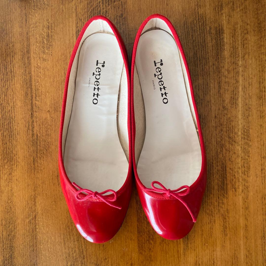 ☆再値下げ！【中古】「Repetto」サンドリオン エナメルバレエシューズ