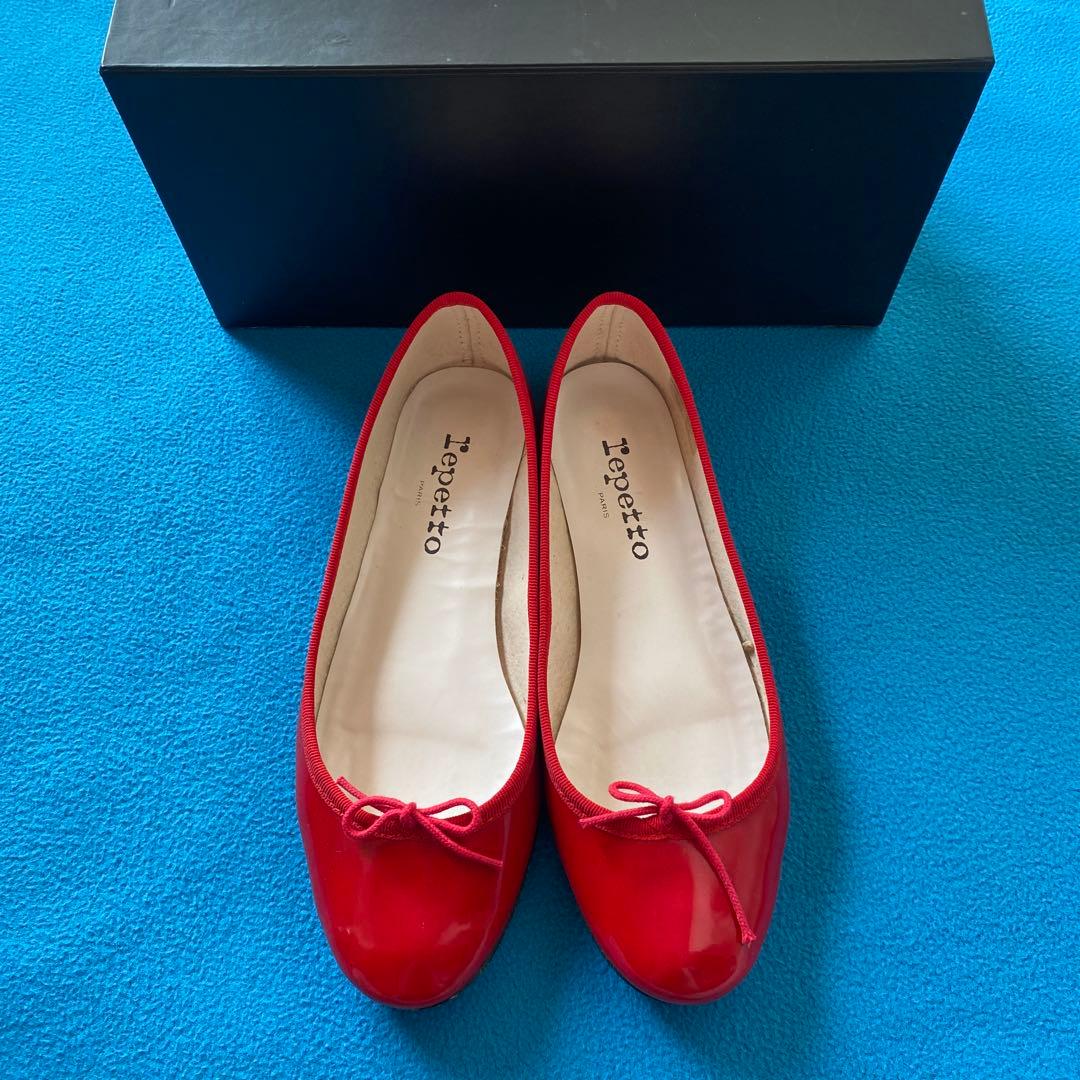 ☆再値下げ！【中古】「Repetto」サンドリオン エナメルバレエシューズ