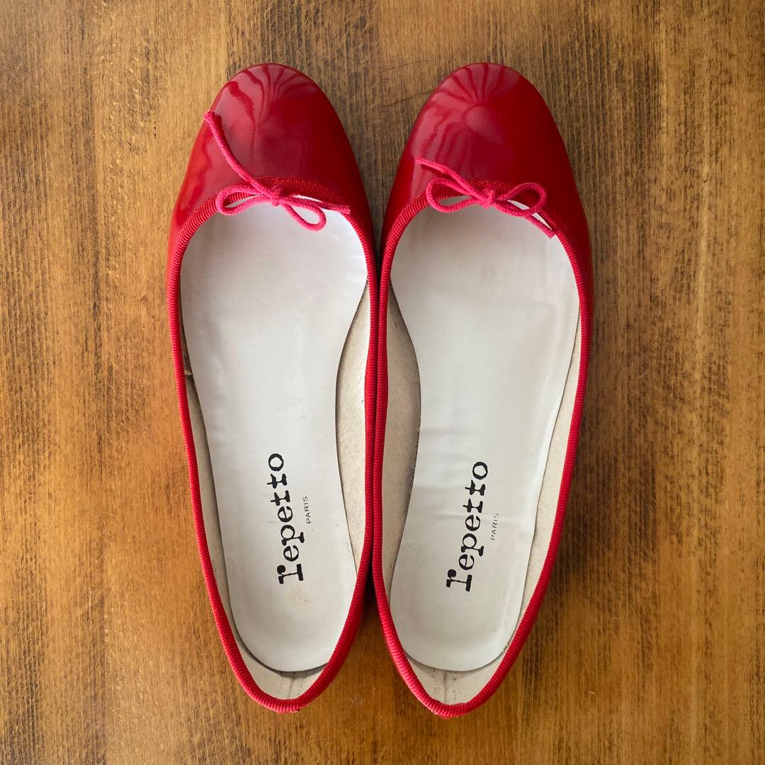 ☆再値下げ！【中古】「Repetto」サンドリオン エナメルバレエシューズ