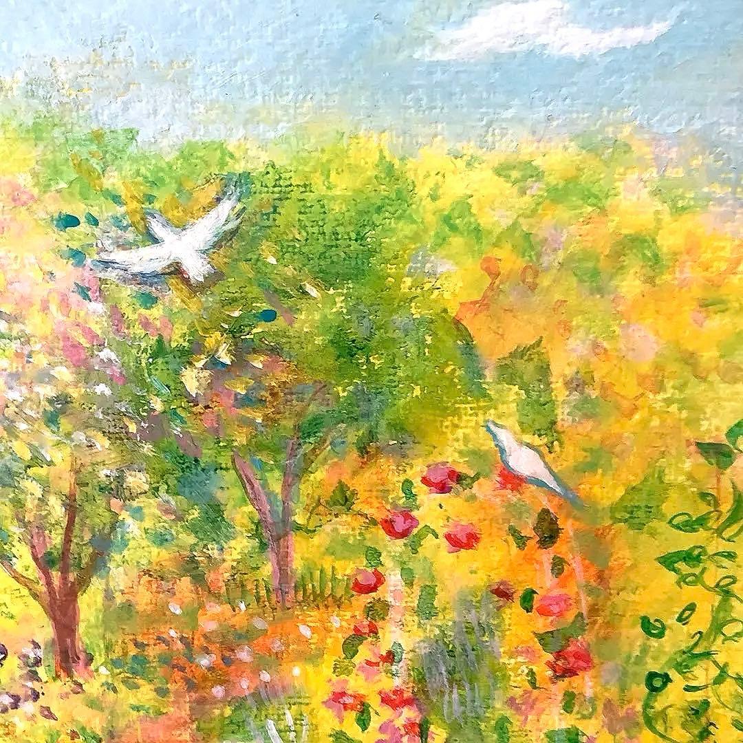 絵画　ねこのおうち2 A4サイズ　額縁無し　原画