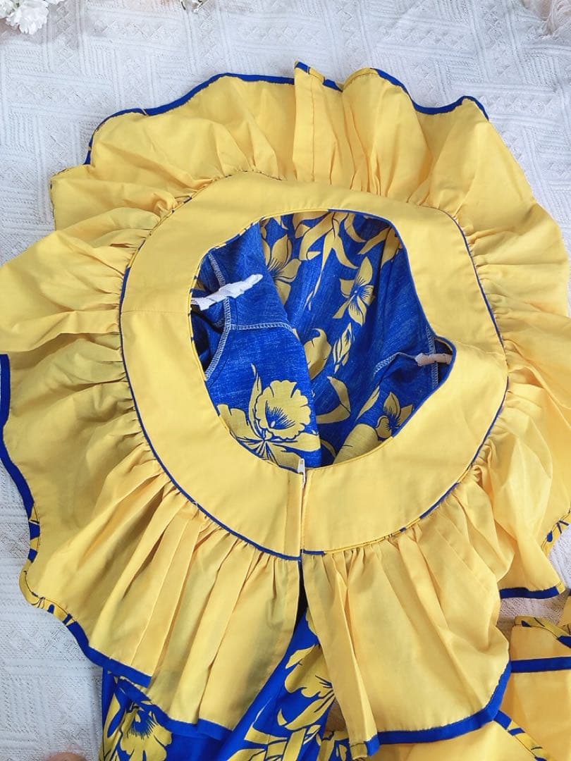 アメリカ製美品ハワイアン ドレス フラダンス 衣装 夏祭りにも