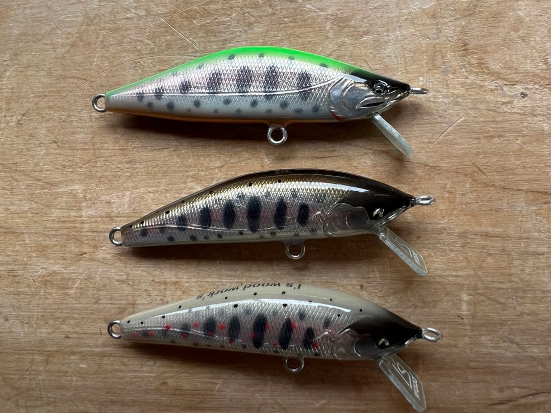 渓流ハンドメイドミノー I's wood works 50S 3個セット