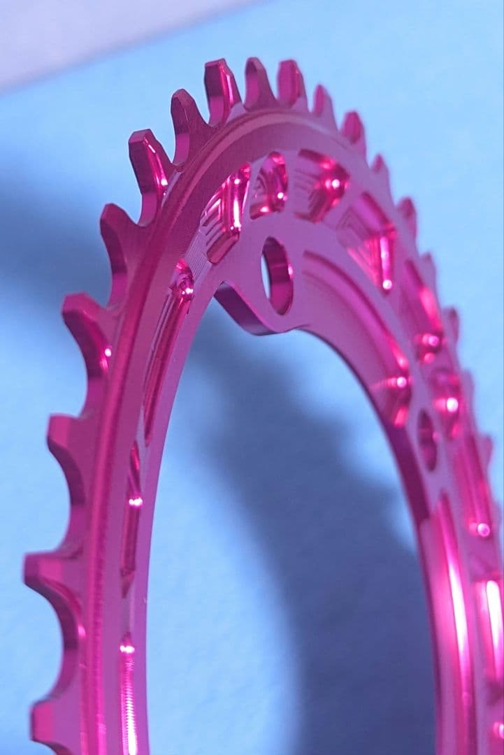 wuzei シマノ4アームクランク用 ナローワイドチェーンリング 40T ピンク