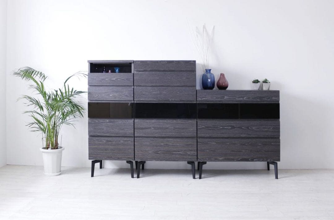 【新品同様】チェスト ホテルライク 北欧 完成品 タンス グレー 引き出し 収納