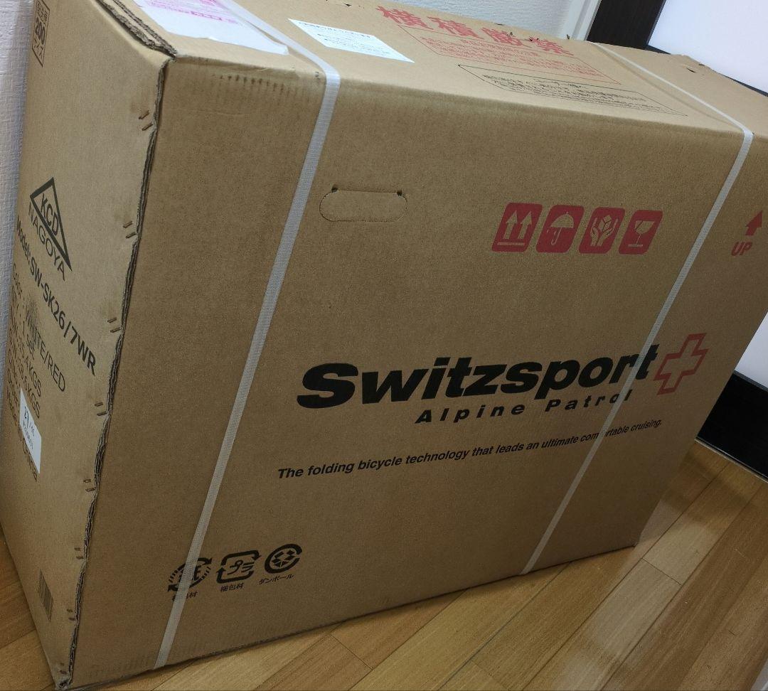 Switzsport 折りたたみ自転車 26インチ 白/赤